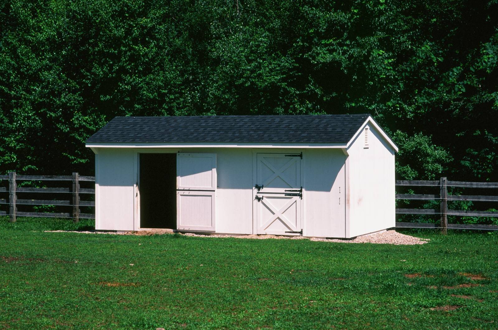 12' x 24' Shed Row Horse Barn Shown with Options