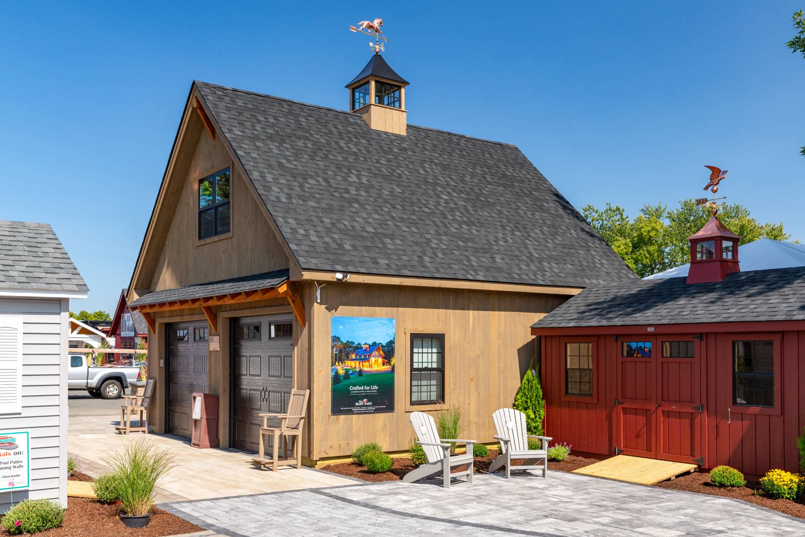 24' x 24' Newport Garage with Timber Frame Eyebrow Roof + Accents