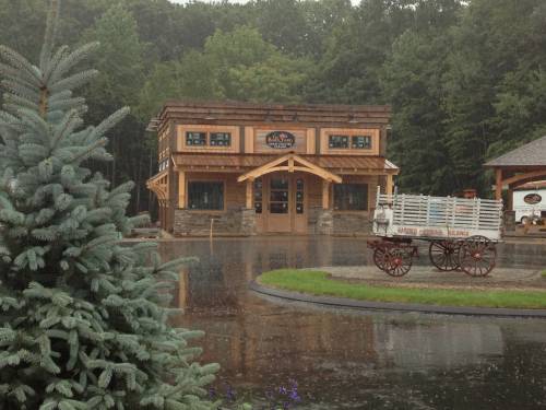 The office with old wagon out front