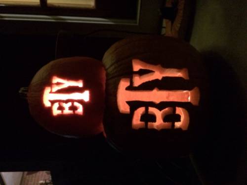 2 branded pumpkins