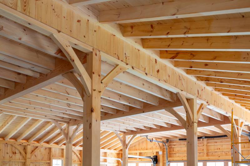 11' First Floor Ceiling Height • Timber Frame Barn