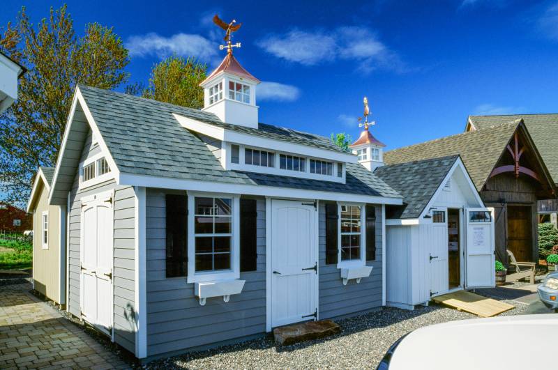 Sheds On Display at our Ellington Showcase. Many Styles, All Built to Last.