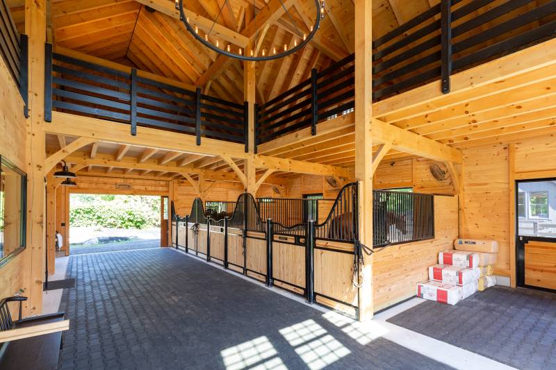 Center Aisle • Three Stalls • Hay Loft Above