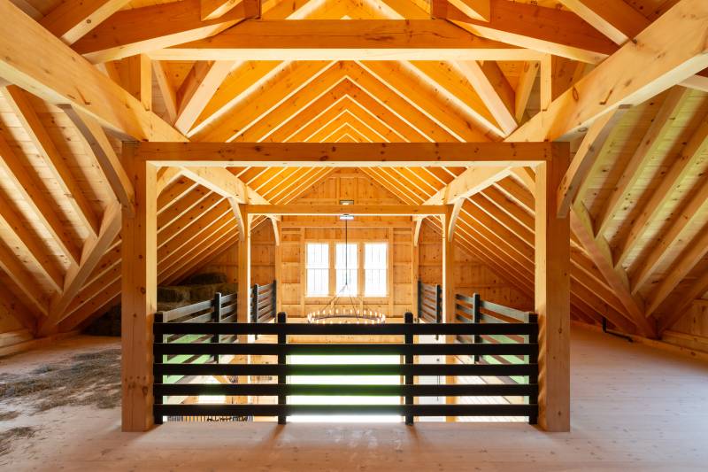 U-Shaped Loft for Storing Hay • Reverse Gable Dormers