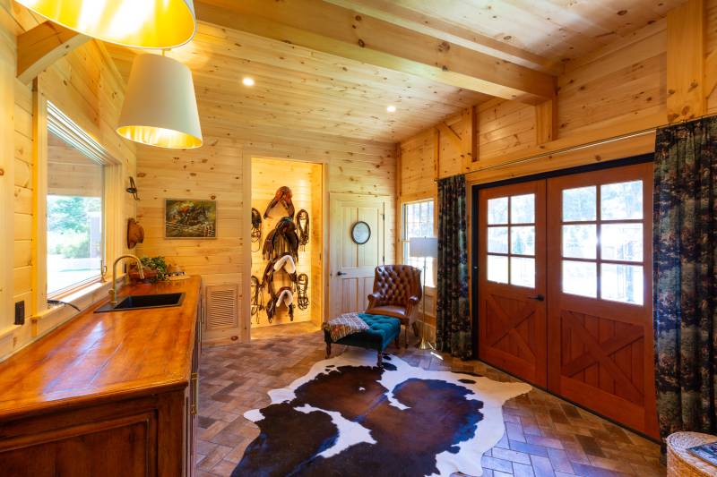 The Tack Room • Spanish Cedar Double Doors • Pine Siding