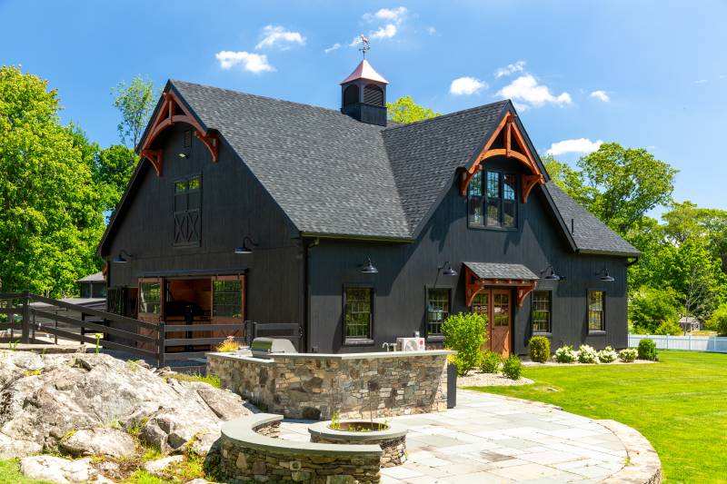 Timber Truss Accents • Copper Top Cupola • Outdoor Kitchen