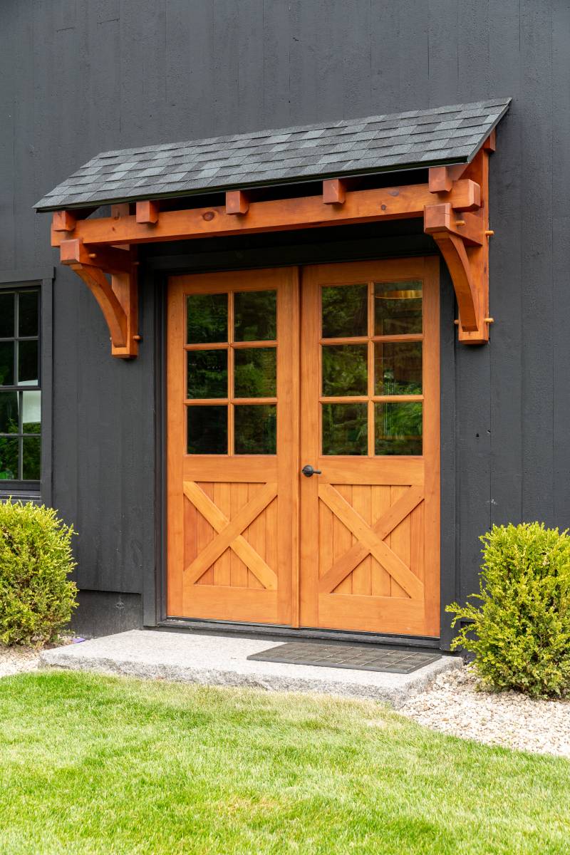 7' Eyebrow Roof Over Spanish Cedar Double Doors