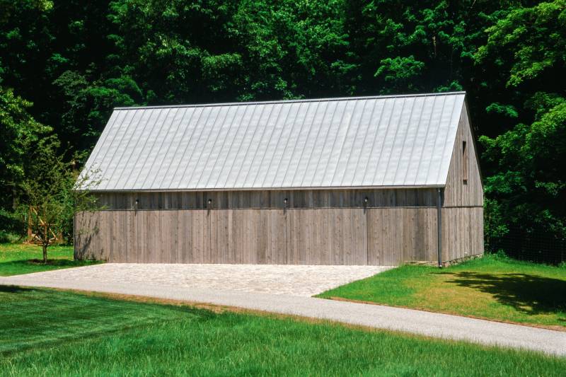 9' x 8' Hinged Insulated Double Barn Doors (Flush) with Reclaimed Barn Board Facing