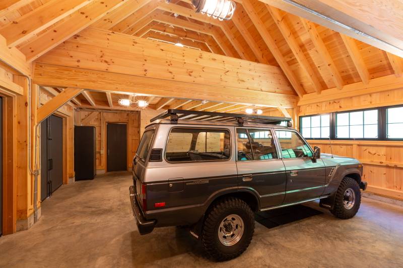 Entry Door in Back • Looking Towards the Loft • Post & Beam Barn