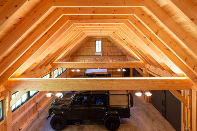 The View from the Loft • Glulam Tie Beams • Post & Beam Barn