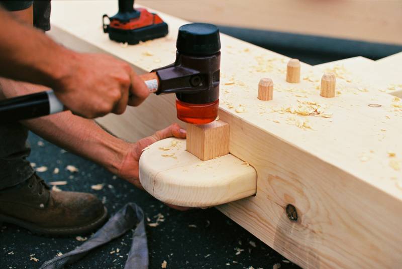 Assembling Wedged Anchorbeam Tenon Joinery