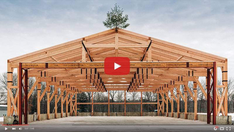 76' x 105' Timber Frame Airplane Hangar