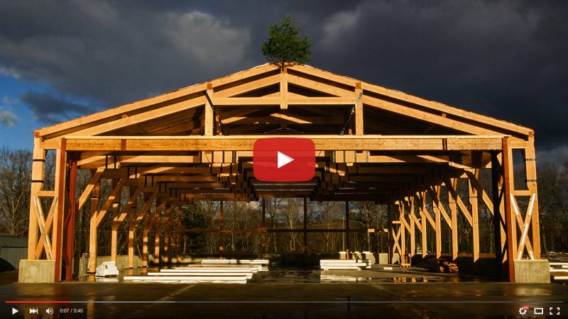 76' x 105' Timber Frame Airplane Hangar